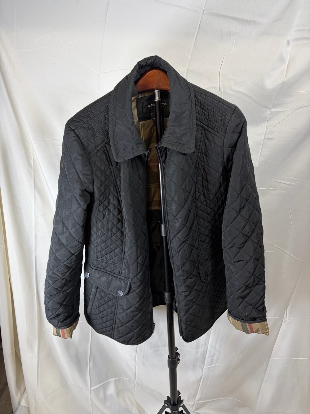 Liz Claiborne Black Quilted Shirt Jacket